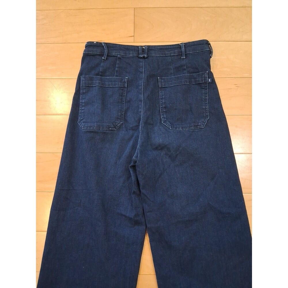 Pilcro Wide-Leg Dark Blue Jean Pants - Picture 7 of 10
